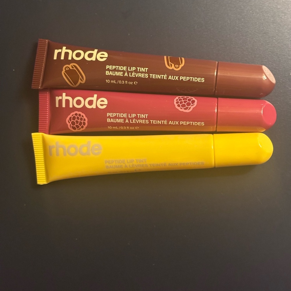 Limted edition RHODE Peptide Lip Tint trio. Ecpresso,raspberry jelly and lemonti - Picture 5 of 7